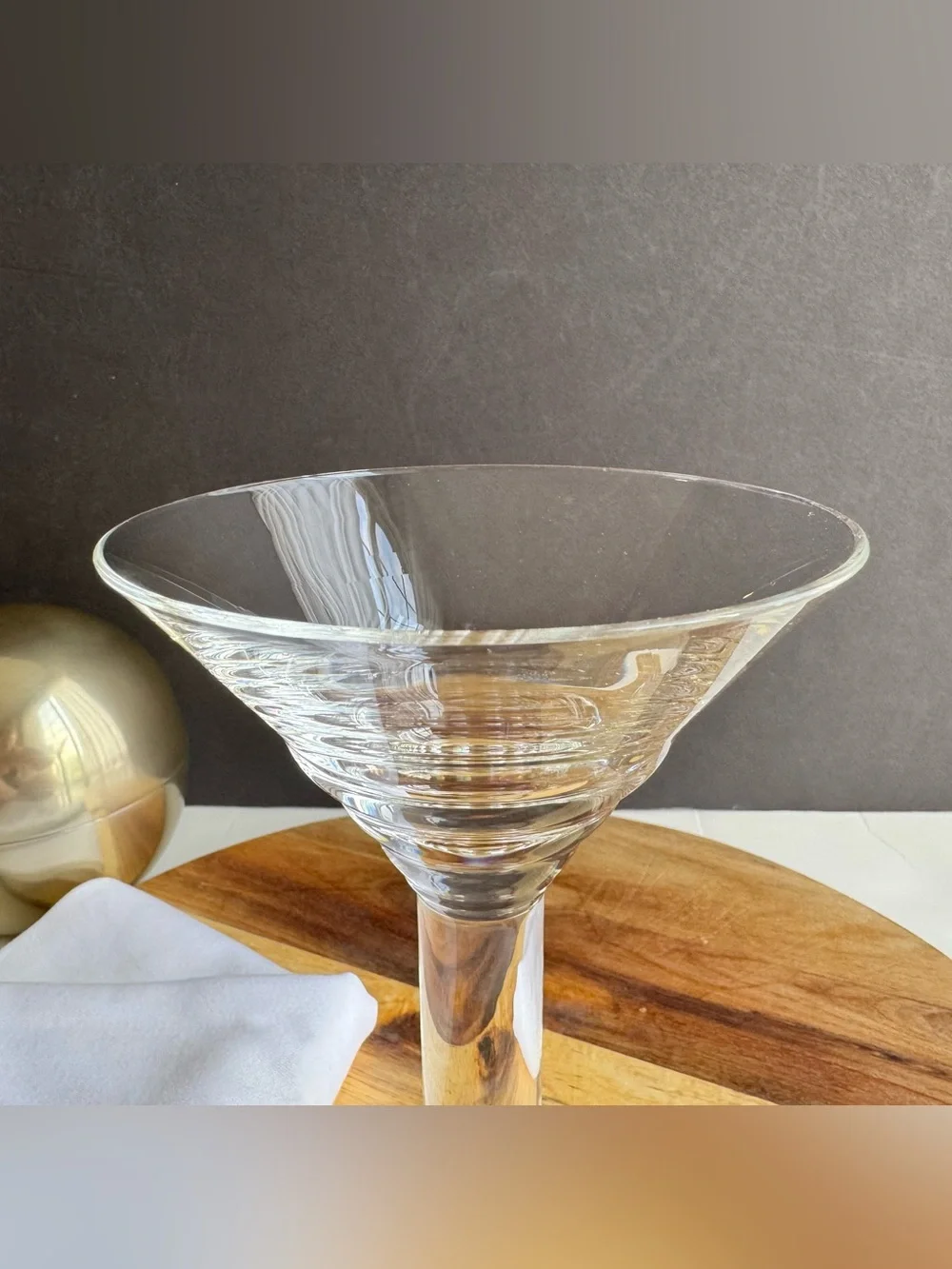 Crate & Barrel Crystal Thick Stem Martini Cocktail Glass